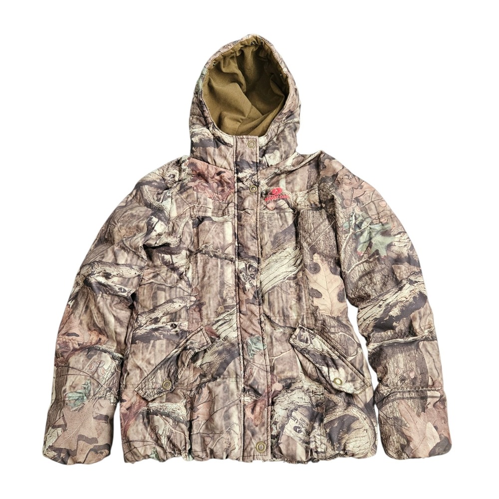 Mossy Oak Break-Up Infinity Camo Hunting Puffer Jacket Quilted Hooded Mens M